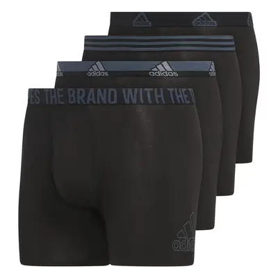 adidas Men's Stretch Cotton Boxer Brief Underwear (4-Pack) Black/Onix