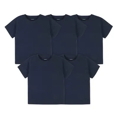 gerber Baby Toddler 5-Pack Solid Short Sleeve T-Shirts Jersey gSM Navy 5T