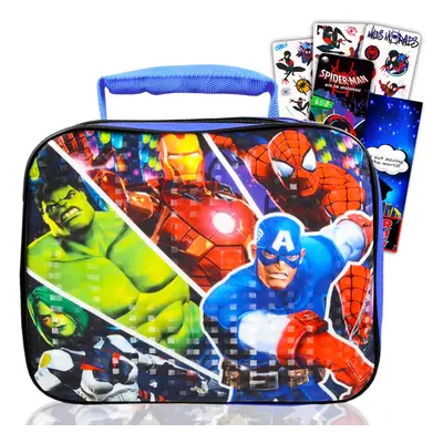 Marvel Avengers Lunch Bag Set For Boys Kids - Bundle with Avengers School Lunch Box With Spiderm