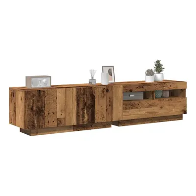 vidaXL TV Cabinet with LED Lights Artisan Oak 180x35x40 cm Engineered Wood