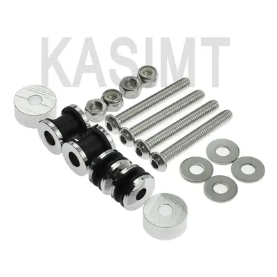 (Chrome) KASIMT Motorcycle Sissy Bar Docking Hardware Kit for Harley Touring FLSTC FXSTSB FXSTS 