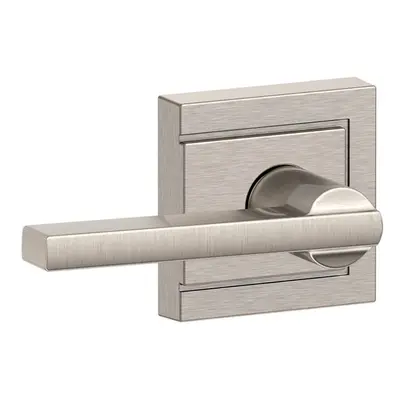 SCHLAGE F10 LAT ULD Latitude Lever with Upland Trim Hall and Closet Lock Satin Nickel