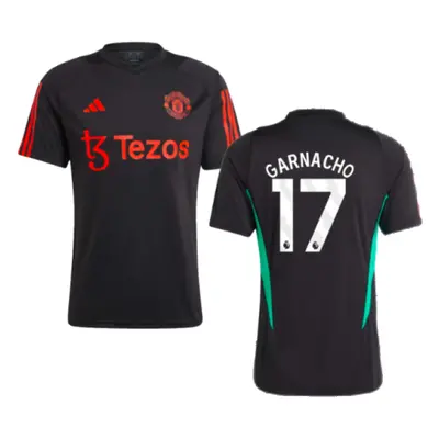 (XXL) Man Utd Training Jersey (Black) (Garnacho 17)