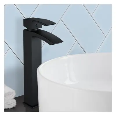 Tesa Tall High Rise Mono Mixer Tap and Waste Matte Black