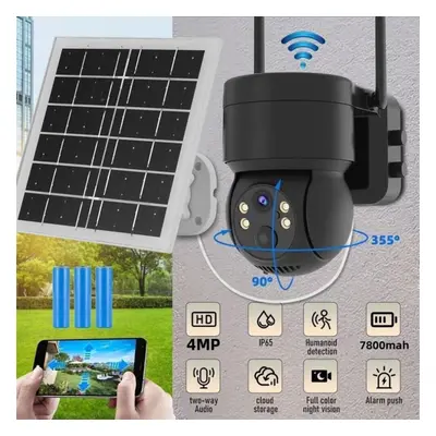 (black, 400W) 400/200w 1080p Solar Surveillance Outdoor Security Solar Camera 2mp Panoramic Ptz 