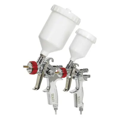 2 PACK - HVLP Gravity Fed Spray Gun / Airbrush Set - Top-Coat & Detail Touch Up