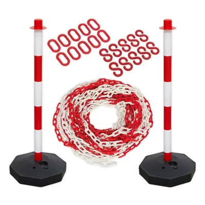 Technicians Exclusion Zone Extension Kit - 25m Red & White Chain & Posts