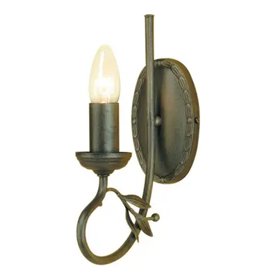 Wall Light Handmade & Hand Finished Metal Branch & Leaves Black Gold LED E14 60W