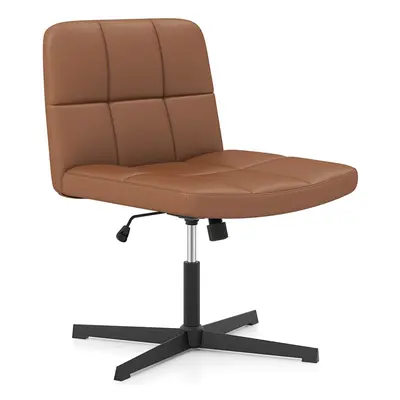 Modern Criss Cross Chair PU Leather Upholstered Armless Cross Desk Chair