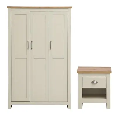 Lisbon Piece Bedroom Furniture Set Doors Wardrobe & Bedside Table Cream