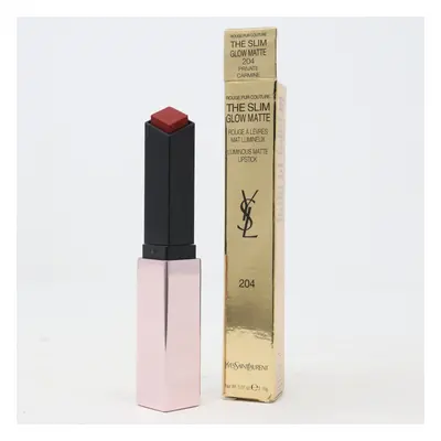 (204 Private Carmine) Yves Saint Laurent Rouge Pur Couture The Slim Glow Matte 0.07oz New With B