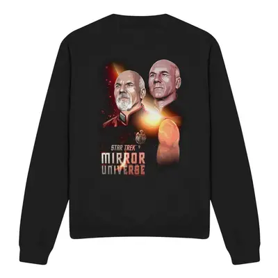 (S, Black) Star Trek Unisex Adult Mirror Jean-Luc Picard Sweatshirt