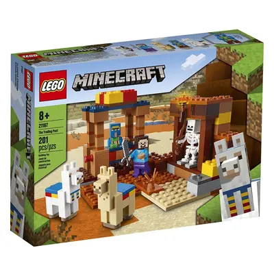 LEGO Minecraft The Trading Post Collectible Action-Figure Playset with Minecrafts Steve and Skel