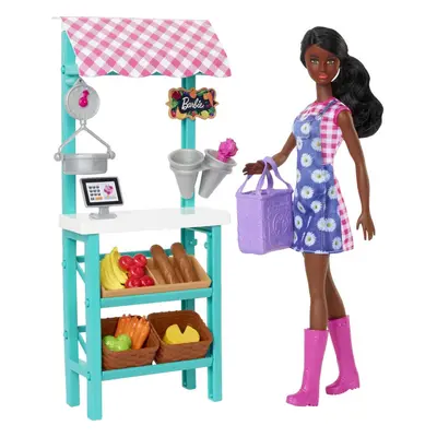 Barbie Careers Doll & Playset Farmers Market Theme with Brunette Fash