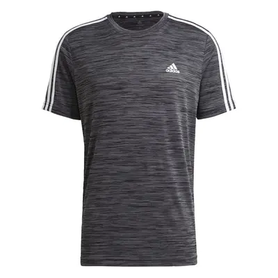 adidas Men's Designed Move 3-Stripes Tee Black Melange Medium