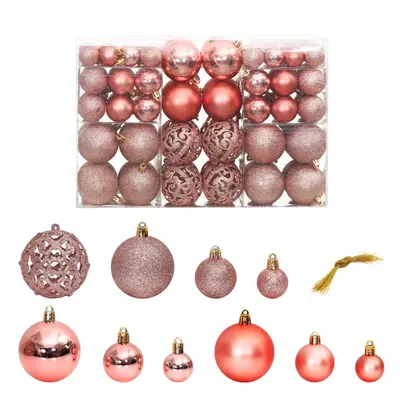 vidaXL Christmas Baubles pcs Pink and Rose 1.2"" / 1.6"" / 2.4""