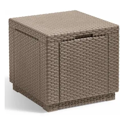 Keter Cube Storage Pouf Cappuccino Storage Ottoman Wicker Pouf Cube