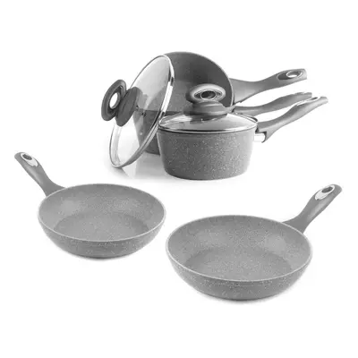 Salter COMBO-5122 Pot and Pan Set - Piece, 16/18/20cm Saucepans, 24/28cm Frying Pans, Non-Stick,