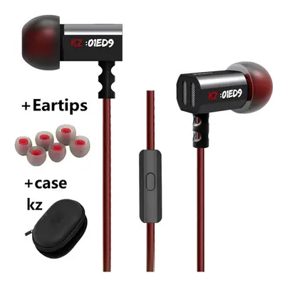 (black mic Case ET) KZ ED9 Nozzles Earphone heavy bass music headset fever HiFi zinc alloy