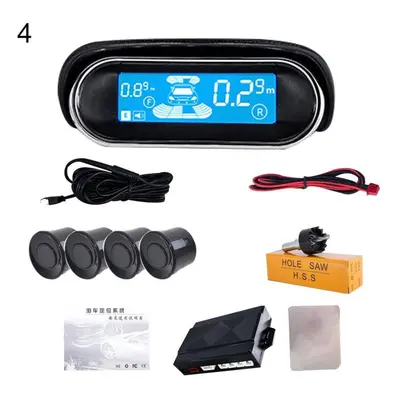 (black, 4-Probe) 2/4/6/8 Parking Sensors Car Auto Reversing Radar Lcd Display Back Side Monitor 