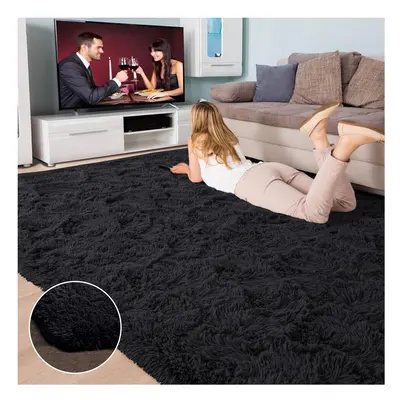 (200cm x 290cm (6ft 8" x 9ft 7")., Black) Non Slip Rug Area Rug Living Room Bed Room