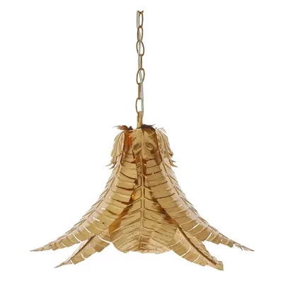 Gold Ceiling Pendant Light Decorative Leaf Design Single Bulb Hanging Fitting