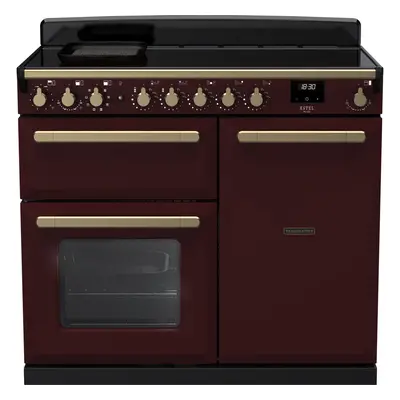 Rangemaster Estel Deluxe 100cm Electric Range Cooker with Induction Hob - Bordeaux / Chrome - A/