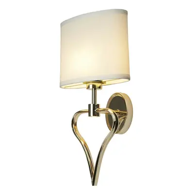 Twin Wall Light Heart Shaped Frame White Shade French Gold LED G9 3.5W