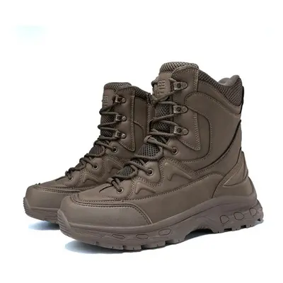 (khaki, 43) Tuinanle Men Climbing Shoes Non Slip High Tops Platform Boots Male Casual Training S