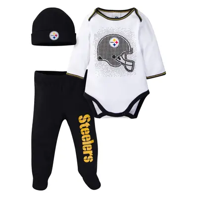 Gerber NFL baby boys Pack Bodysuit Registry Gift Set Girls FOOTED PANT AND CAP Team Color Months