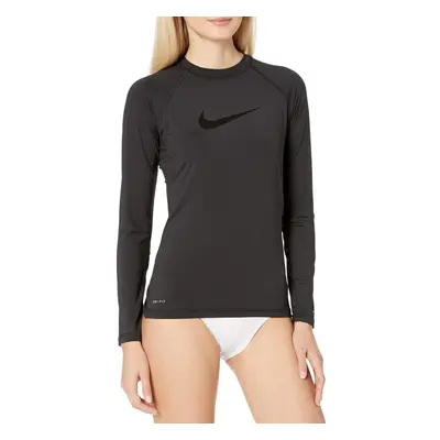 NIKE Swim Women's Standard UPF 40+ Long Sleeve Rashguard Swim Tee Bla