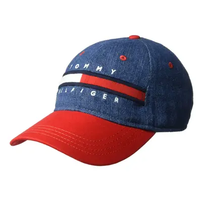 Tommy Hilfiger Men's Dad Hat Avery Denim/Racing Red O/S