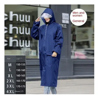 (C, 2XL(height 165-170cm) Oxford Raincoat Long Adult One Piece Outdoor Backpack Thickened Rainco