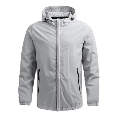 (light grey, 5XL) Spring Autumn Waterproof Jacket Men Outdoor Sports Climbing Camping Trekking F