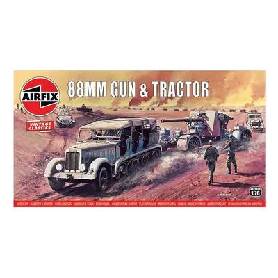 AIRFIX A02303V 88mm Flak Gun & Tractor Vintage Classics 1:76 Military Model Kit