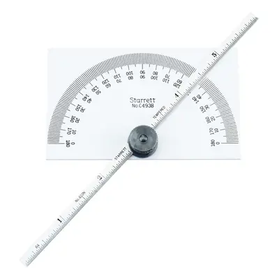 Starrett C493B Protractor And Depth Gauge Range 6"" Blade Leng