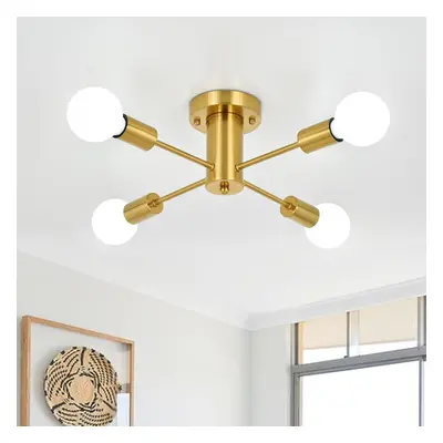 (4 Light Gold) light rotating ceiling lamp, modern gold lamp chandelier ceiling