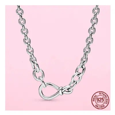 Silver Chunky Infinity Knot Chain Necklace Fit Charms Jewelry Making