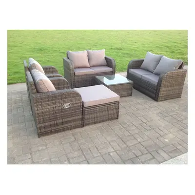 (7 seater, without rain covers) Wicker Rattan Garden Furniture Set Reclining Chair