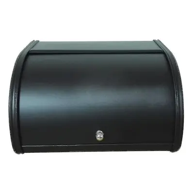 (Black) Metal Bread Box Bin Kitchen Storage Containers Roll Top Lid Kitchenware Storage