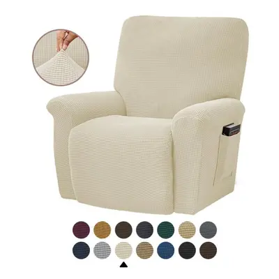 (beige, 4PCS) Fashion Recliner Sofa Covers Elastic Armchair Sofa Cover Stretch Soft Couch Corn K