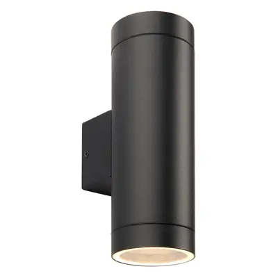 Up & Down Twin Outdoor Wall Light - x 7W GU10 LED - Textured Black