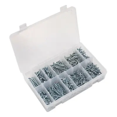 600 PACK Self Tapping Screw Assortment - Countersunk Pozi - Various Sizes