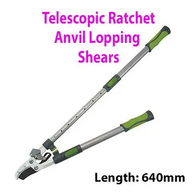 640mm Telescopic Ratchet Anvil Lopping Shears Garden Allotment Tool Branch/Twig