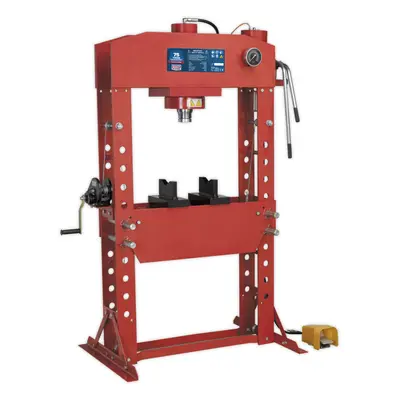 75 Tonne Floor Type Air Hydraulic Press - Sliding Ram Assembly - Foot Pedal