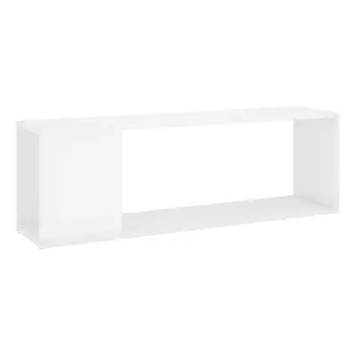 vidaXL Scandinavian TV Cabinet with Gloss White Finish, Spacious Shelves Made of Engineered Wood