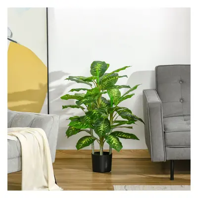 HOMCOM Artificial Evergreen Tree Fake Plant in Pot Indoor Outdoor Decor