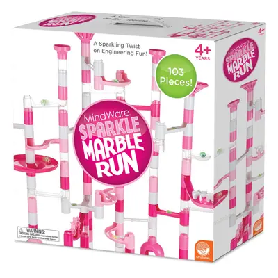 MindWare Pink Sparkle Marble Run Set with Pieces