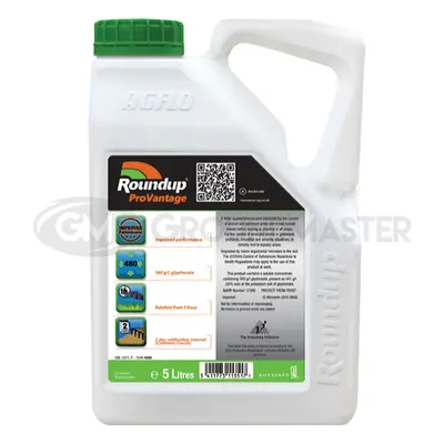 (1) Roundup Pro Vantage 5 Litre Strong Professional Glyphosate Garden Weedkiller