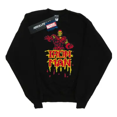 (XL, Black) Marvel Mens Iron Man Pixelated Sweatshirt